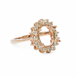 Load image into Gallery viewer, ROSE GOLD SEMI MOUNT RING SETTING FOR OVAL GEMSTONE