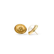 Load image into Gallery viewer, YELLOW GOLD CULTURED HALF PEARL STUD EARRINGS