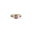Load image into Gallery viewer, YELLOW GOLD LADY'S RING WITH AMETHYST STONES AND NATURAL DIAMONDS