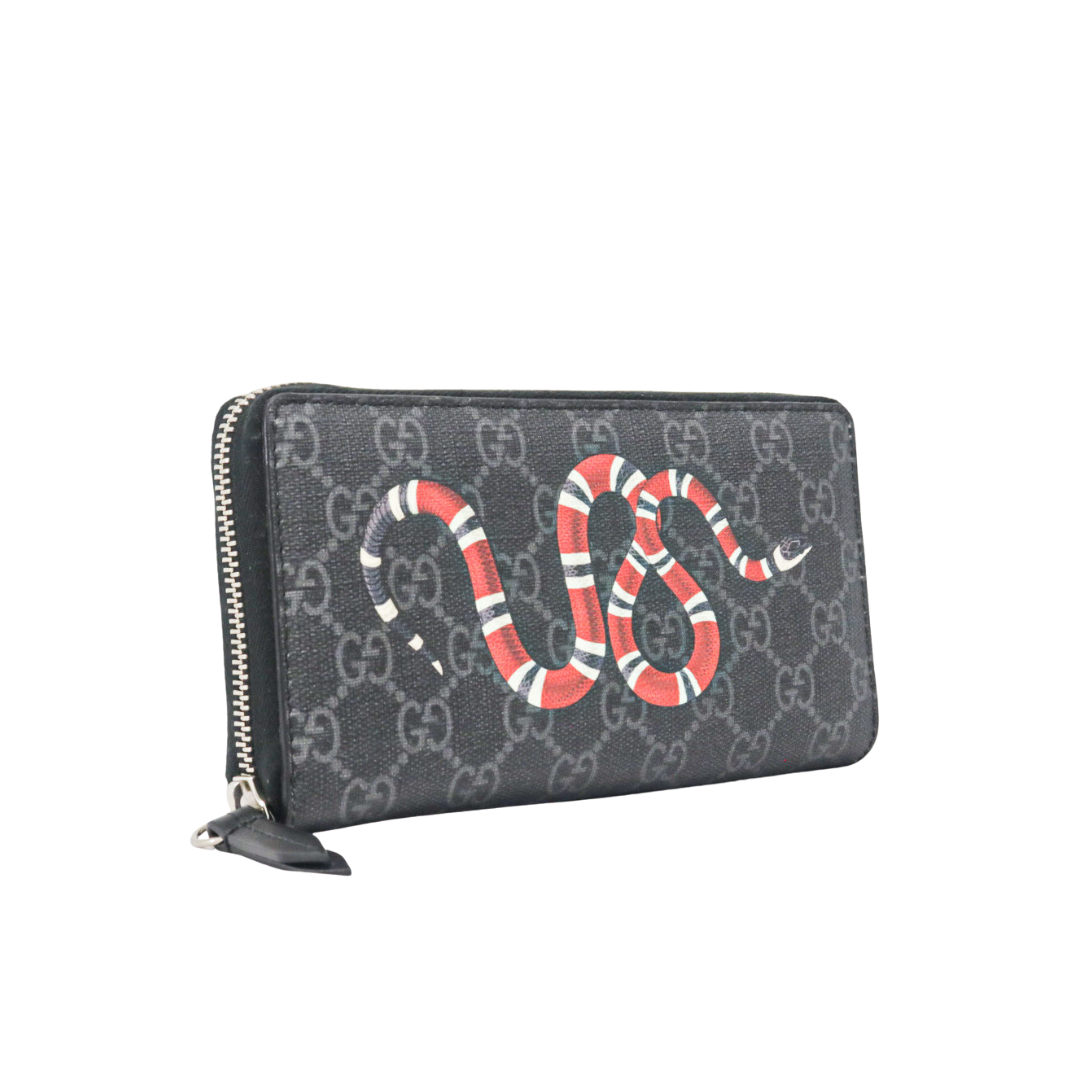 GUCCI GGスプリーム スネーク ラウンドジップウォレット GUCCI GG SUPREME SNAKE WALLET – Jewelry Banc