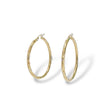Load image into Gallery viewer, YELLOW GOLD HOOP EARRINGS WITH DIAMOND CUT FINISHED
