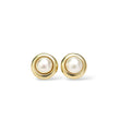 Load image into Gallery viewer, YELLOW GOLD CULTURED HALF PEARL STUD EARRINGS