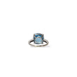 Load image into Gallery viewer, WHITE GOLD LADY'S RING WITH BLUE TOPAZ AND DIAMONDS