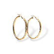 Load image into Gallery viewer, YELLOW GOLD HOOP EARRINGS WITH DIAMOND CUT FINISHED