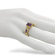 Load image into Gallery viewer, YELLOW GOLD LADY'S RING WITH AMETHYST STONES AND NATURAL DIAMONDS
