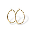 Load image into Gallery viewer, YELLOW GOLD HOOP EARRINGS WITH DIAMOND CUT FINISHED