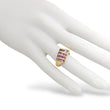 Load image into Gallery viewer, YELLOW GOLD LADY'S RING WITH SQUARE CUT PINK SAPPHIRES