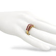 Load image into Gallery viewer, YELLOW GOLD LADY'S RING WITH RUBY AND NATURAL DIAMONDS