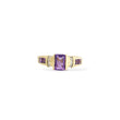 Load image into Gallery viewer, YELLOW GOLD LADY'S RING WITH AMETHYST STONES AND NATURAL DIAMONDS