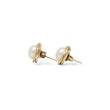 Load image into Gallery viewer, YELLOW GOLD FRESH WATER BUTTON PEARL STUD EARRINGS