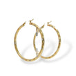 Load image into Gallery viewer, YELLOW GOLD HOOP EARRINGS WITH DIAMOND CUT FINISHED