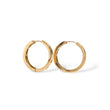 Load image into Gallery viewer, YELLOW GOLD HOOP EARRINGS WITH ROUND NATURAL DIAMONDS