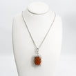 Load image into Gallery viewer, NATURAL FIRE OPAL & DIAMOND PENDANT NECKLACE
