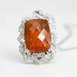 Load image into Gallery viewer, NATURAL FIRE OPAL & DIAMOND PENDANT NECKLACE