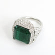 Load image into Gallery viewer, EMERALD AND DIAMOND DINNER RING