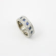 Load image into Gallery viewer, WHITE GOLD LADY'S RING BAND WITH NATURAL SAPPHIRES AND DIAMONDS