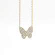 Load image into Gallery viewer, YELLOW GOLD DIAMOND BUTTERFLY PENDANT WITH NECKLACE.