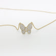 Load image into Gallery viewer, YELLOW GOLD DIAMOND BUTTERFLY PENDANT WITH NECKLACE.