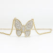 Load image into Gallery viewer, YELLOW GOLD DIAMOND BUTTERFLY PENDANT WITH NECKLACE.
