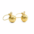 Load image into Gallery viewer, YELLOW GOLD ROUND SPHERE DANGLE HOOK EARRINGS.