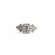 Load image into Gallery viewer, WHITE GOLD NATURAL DIAMOND BAGUETTE CUT CENTER DIAMOND RING