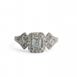 Load image into Gallery viewer, WHITE GOLD NATURAL DIAMOND BAGUETTE CUT CENTER DIAMOND RING
