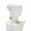 Load image into Gallery viewer, YELLOW GOLD SPHERE DROP EARRINGS