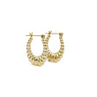 Load image into Gallery viewer, YELLOW GOLD SHELL STYLE HOOP EARRINGS