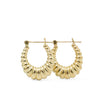 Load image into Gallery viewer, YELLOW GOLD SHELL STYLE HOOP EARRINGS