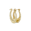 Load image into Gallery viewer, YELLOW GOLD SHELL STYLE HOOP EARRINGS