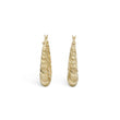 Load image into Gallery viewer, YELLOW GOLD MATTE AND POLISHED SHRIMP HOOP EARRINGS