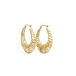 Load image into Gallery viewer, YELLOW GOLD MATTE AND POLISHED SHRIMP HOOP EARRINGS