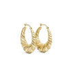 Load image into Gallery viewer, YELLOW GOLD MATTE AND POLISHED SHRIMP HOOP EARRINGS