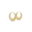 Load image into Gallery viewer, YELLOW GOLD MATTE AND POLISHED SHRIMP HOOP EARRINGS