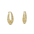 Load image into Gallery viewer, YELLOW GOLD MATTE AND POLISHED SHRIMP HOOP EARRINGS