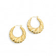 Load image into Gallery viewer, YELLOW GOLD MATTE AND POLISHED SHRIMP HOOP EARRINGS