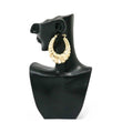 Load image into Gallery viewer, YELLOW GOLD MATTE AND POLISHED SHRIMP HOOP EARRINGS