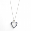 Load image into Gallery viewer, WHITE GOLD NATURAL SAPPHIRE PENDANT WITH DIAMONDS AND GOLD CHAIN
