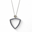 Load image into Gallery viewer, WHITE GOLD NATURAL SAPPHIRE PENDANT WITH DIAMONDS AND GOLD CHAIN