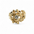 Load image into Gallery viewer, YELLOW GOLD NUGGET LADY'S RING WITH NATURAL DIAMOND