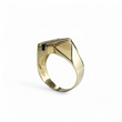 Load image into Gallery viewer, YELLOW GOLD MEN'S RING WITH BLACK ONYX AND CZ STONES.