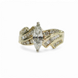 Load image into Gallery viewer, LADY'S RING WITH MARQUISE, BAGUETTE AND ROUND NATURAL DIAMONDS.