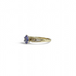 Load image into Gallery viewer, YELLOW GOLD LADY'S RING WITH TANZANITE AND DIAMONDS