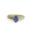 Load image into Gallery viewer, YELLOW GOLD LADY'S RING WITH TANZANITE AND DIAMONDS