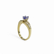 Load image into Gallery viewer, YELLOW GOLD LADY'S RING WITH TANZANITE AND DIAMONDS
