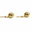 Load image into Gallery viewer, YELLOW GOLD ROUND SPHERE DANGLE HOOK EARRINGS.