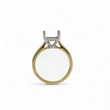 Load image into Gallery viewer, TWO TONE GOLD SEMI MOUNT RING SETTING FOR EMERALD CUT CENTER STONE