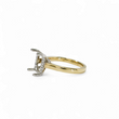 Load image into Gallery viewer, TWO TONE GOLD SEMI MOUNT RING SETTING FOR EMERALD CUT CENTER STONE