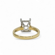 Load image into Gallery viewer, TWO TONE GOLD SEMI MOUNT RING SETTING FOR EMERALD CUT CENTER STONE