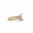 Load image into Gallery viewer, TWO TONE GOLD SEMI MOUNT RING SETTING FOR EMERALD CUT CENTER STONE